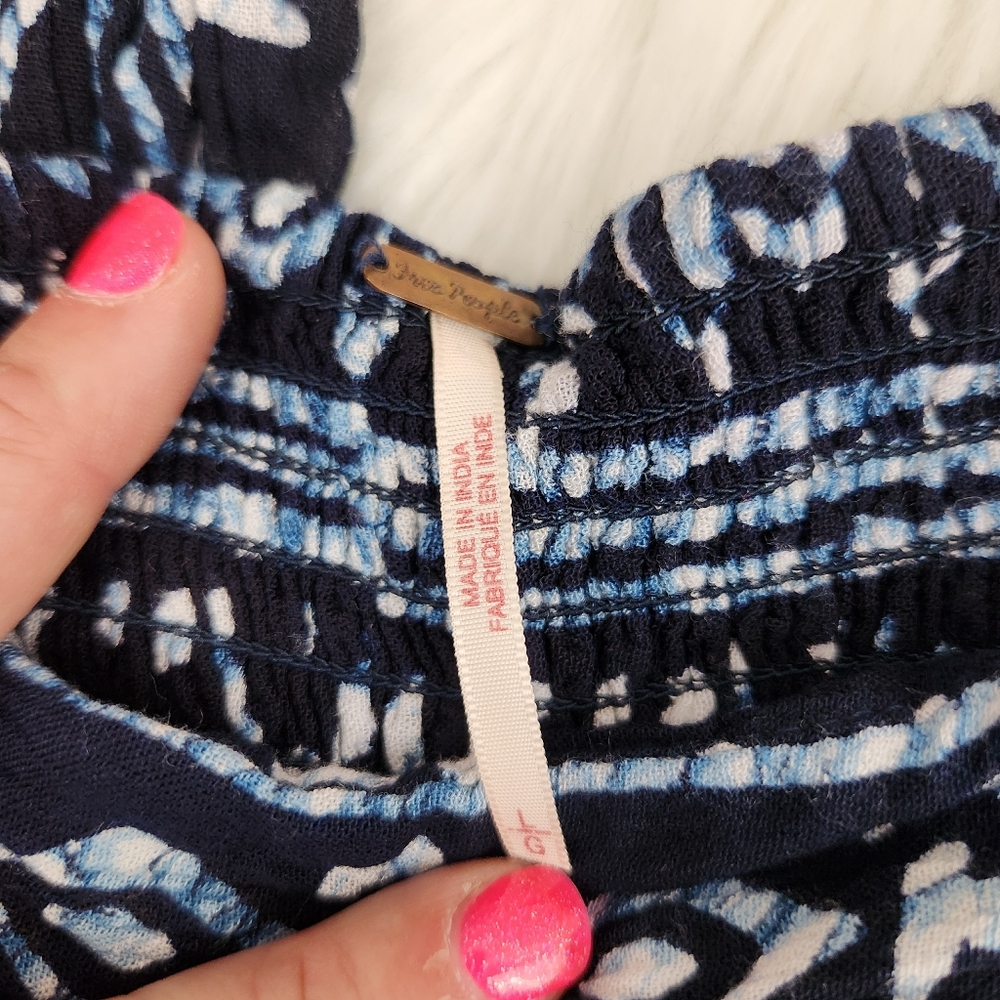 Free People Elena Wide Leg Crop Pants Boho Elastic Waistband - Picture 5 of 7